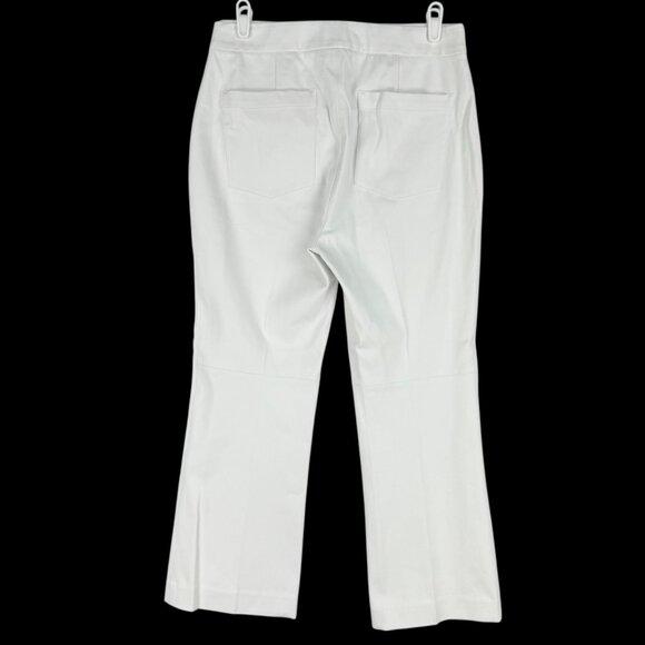 Spanx Women's Pull-on Stretch Boot Cut Back Mid Rise White Cropped Pants Size L - Picture 2 of 10